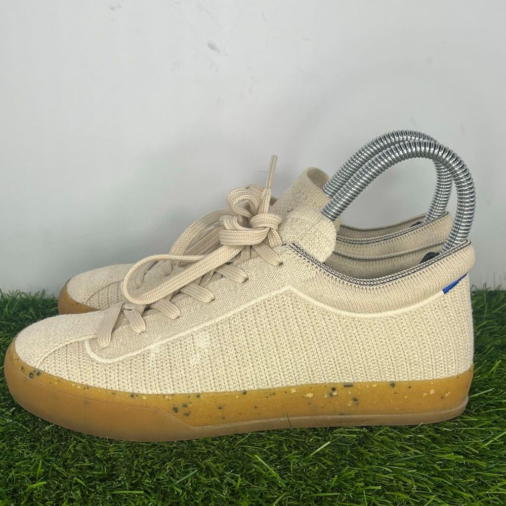 Rothy's The Lace Up Vanilla Beige Hemp Limited Edition Sneakers Shoes Women's 6